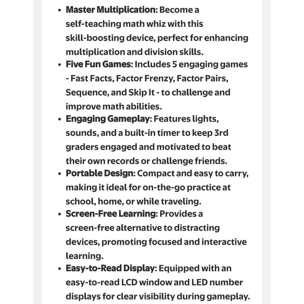 Educational Insights Multiplication Slam Interactive Electronic Math Game Tutor - Picture 5 of 5